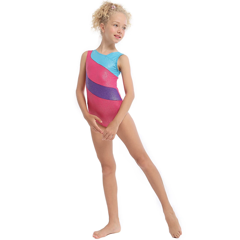 Красочное гимнастическое трико для девочек с цветами, без рукавов, балетные костюмы, балетная пачка, танцевальная одежда, одежда для