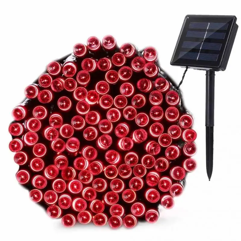 

12M 100LED Outdoor Colorful Solar Powered String Lights Xmas Party Wedding Lamps Decor String Light with Cable and Solar Panel