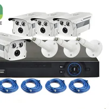 Full 720 p 4 канала PoE(мощность по Ethernet) система камеры видеонаблюдения с 4CH NVR(4) Погодостойкая ip-камера 1MP