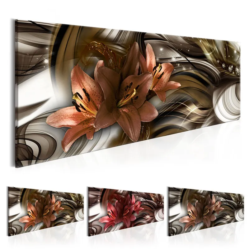 

Modern Canvas Pictures Home Decor 1 Piece Luxury Lilies Flowers Paintings Prints Retro Vintage Poster For Living Room Wall Art