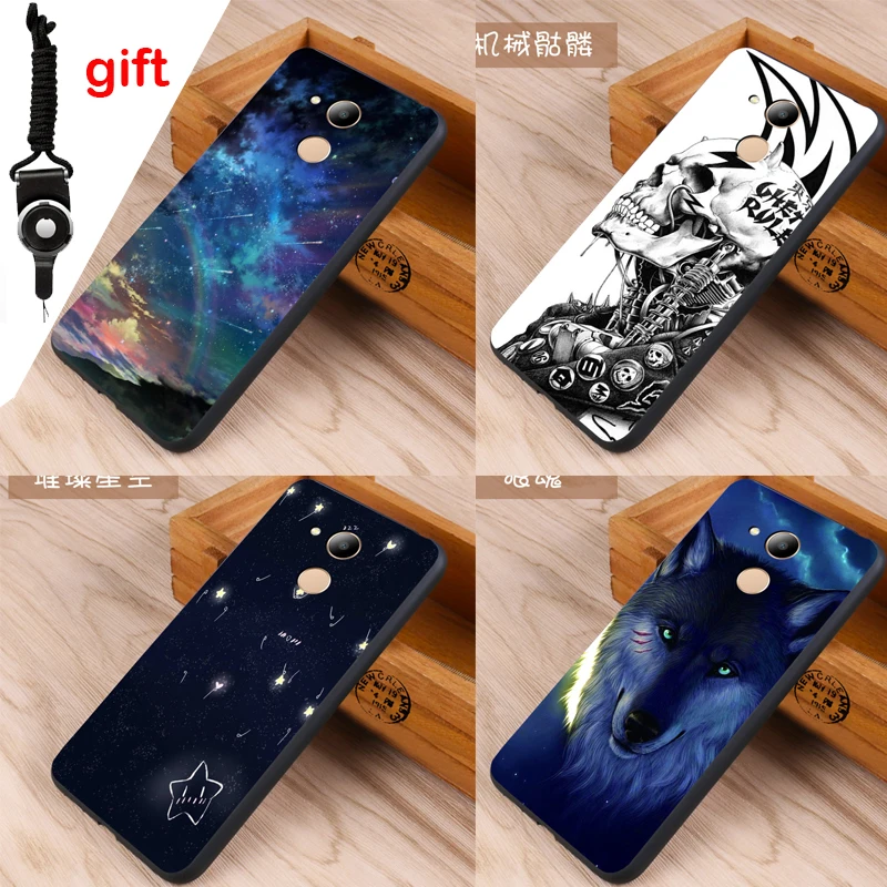 Чехол для huawei honor 6c pro Оригинальный чехол сумка кожаный волк рыба Череп Fundas 100% |