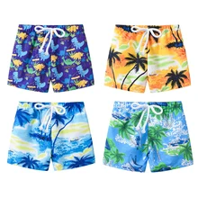 Летние быстросохнущие пляжные повседневные шорты с рисунком для маленьких мальчиков детские плавки для плавания пляжные шорты новинка года