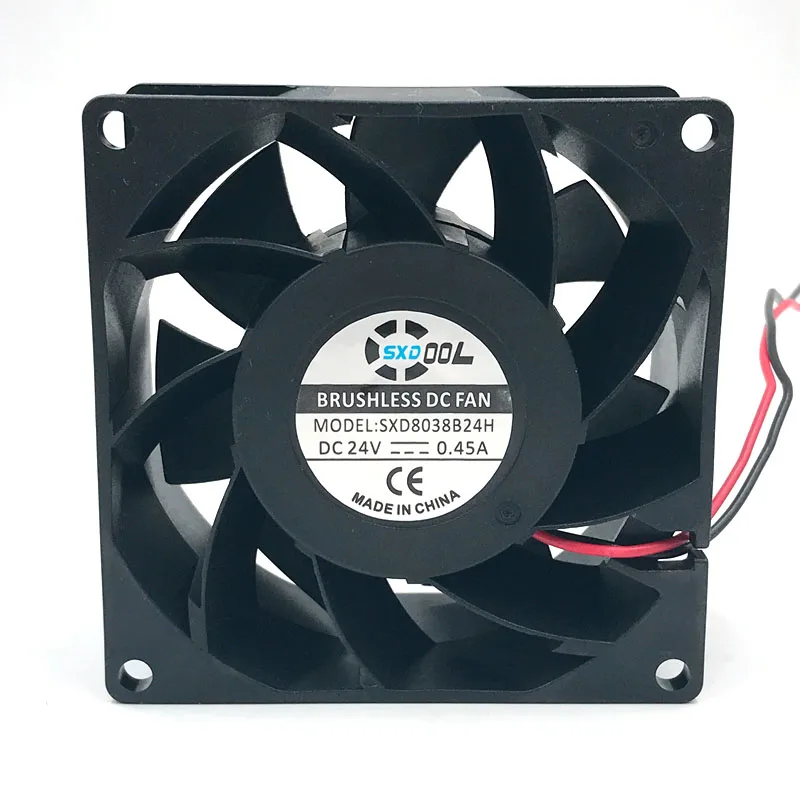 Ventilador 8038 dc 24v 80 mm Ventilador de Refrigeração Duplo Rolamento de Esferas 0.45a de Alta Velocidade Cfm Fluxo de ar 80x80x38 mm para Servidor Inversor Case Cooler - Imagem 4