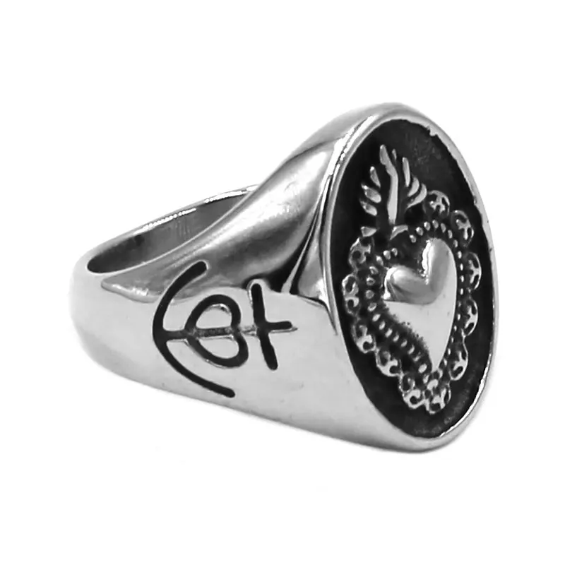 Fashion Crown Heart Ring Stainless Steel Jewelry Celtic Knot Motor Biker Symbol Wedding Ring for Women Girls Wholesale SWR0773A
