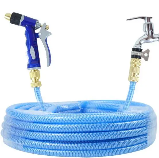 50 м Высокое качество Взрывозащищенная мойка шланг для машины садовая водопроводная труба с водяным пистолетом высокого давления - Цвет: Синий