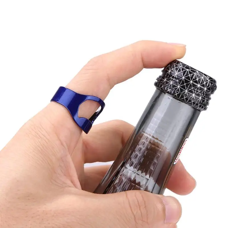 Открывалка для пивных бутылок из нержавеющей стали, креативный барный инструмент, универсальный палец, кольцо в форме кольца, открывалка