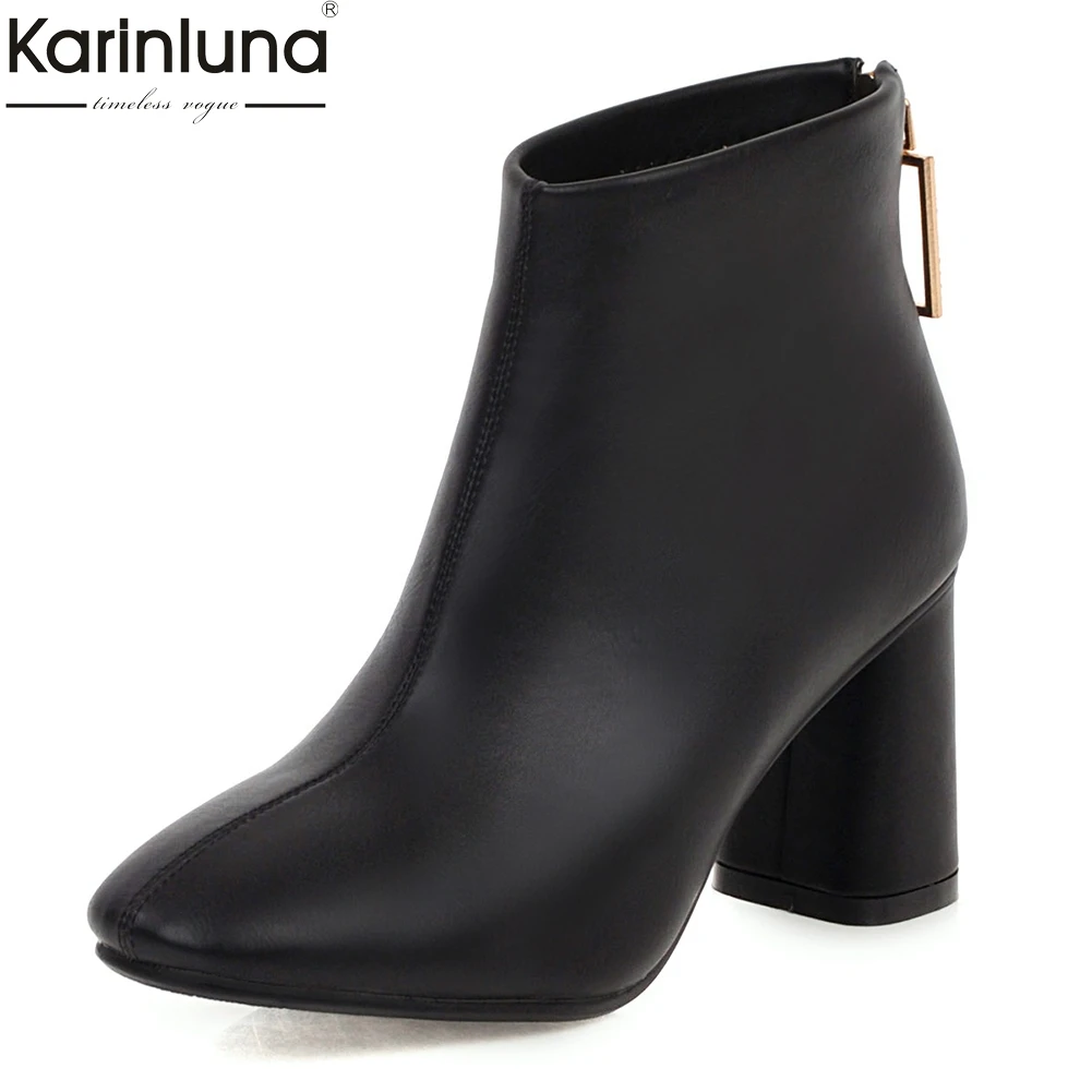 

Women's Dropship Big Size 32-48 High heels Quality Chunky Heels Shoes Women Boots Female Black Red Boots Woman Shoes