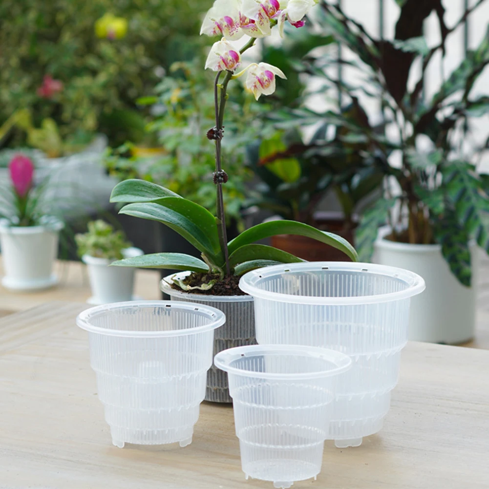 

Gifts Fleshy PP Clear Flower Pot Succulent Container Orchid Durable Home With Holes Decoration Desktop Gardening Planter Mesh