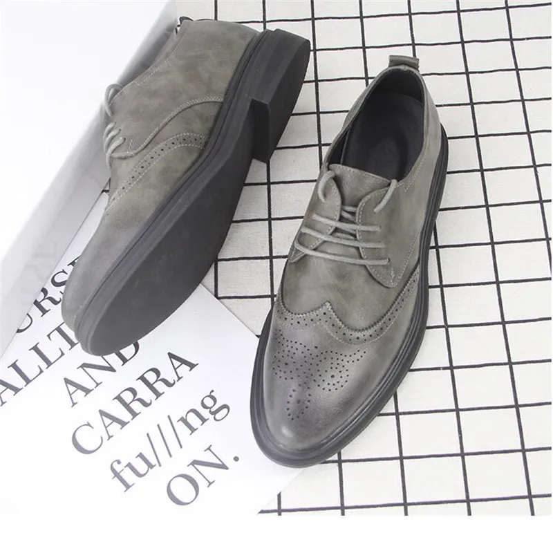 Мужская обувь с перфорацией типа «броги» износостойкие дышащие вечерние туфли из натуральной кожи деловые модельные туфли мужские туфли дерби на шнуровке в английском стиле