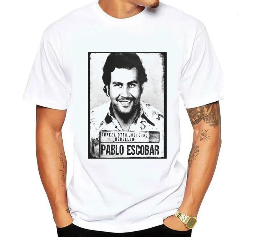 

LettBao Brand Short Sleeve Narcos Godfather Pablo Escobar Charcter Funny T Shirt Custom Printed Mens S-XL Cool Men t shirt