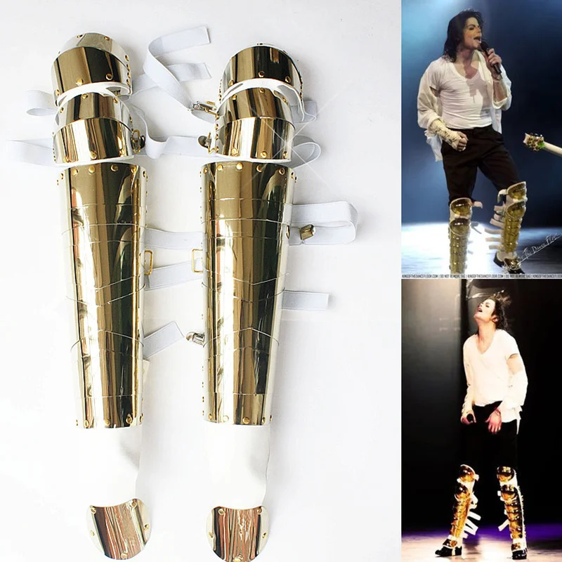 Rare Mj Michael Jackson Classic Golden Handmade History Leg Matel Guard Armor Kneepad Concert Stage Dance Ballroom Ballroom Ballroom Dancing Aliexpress