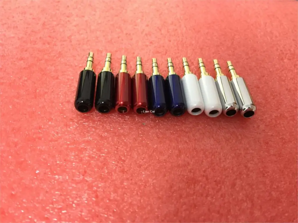 200pcsBlack 3 pole or 4 pole 3 5mm Plug Male Headphone Jack 3 5 mm Audio Connector For 4mm Cable Adapter mixed color