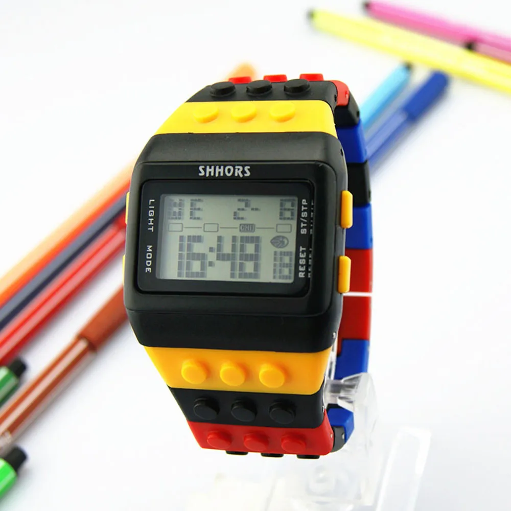 

Fashion Casual Men Women Kids Watch Rainbow Unisex Colorful Digital Clock Plastic Band Wrist Watches reloj deportivo hombre
