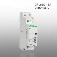 Американская классификация проводов 2р 16A CT1 220 V/230 V 50/60 Гц 35 мм Din rail AC контактор для дома 2NO