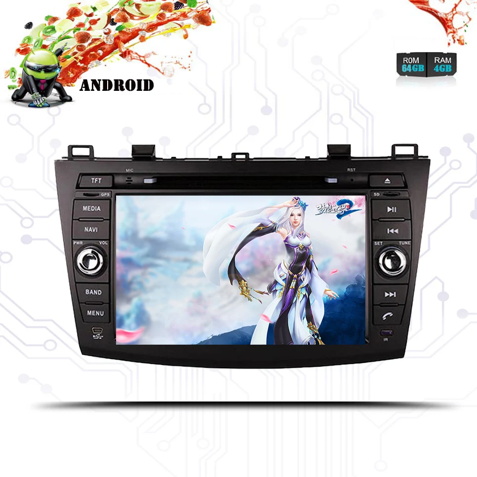 Cheap Android 9.0 RAM 4G ROM 64G 2Din Car GPS Navigation DVD Player Unit For Mazda 3 Axela 2009 2010 2011 2012 2013 Stereo Audio Video 5