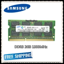 Ноутбук памяти samsung DDR3 2 Гб 1333 МГц PC3-10600S DDR 3 2G ноутбук ram 204PIN SODIMM