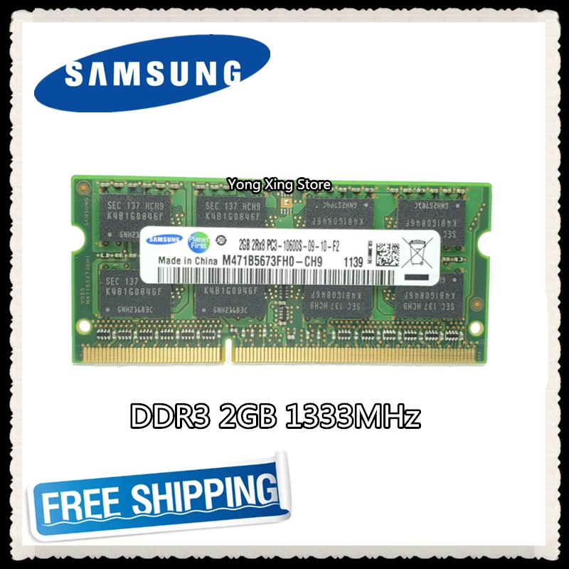 Память для ноутбука Samsung DDR3 2 Гб 1333 МГц PC3 10600S DDR 3 2G оригинальная ОЗУ 204PIN SODIMM|laptop