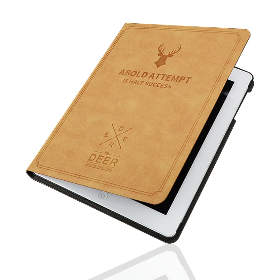 Retro Printed Deer Funda For Ipad 2 3 4 Case Kickstand Flip PU Leather Cover For Ipad 2 Ipad 3 Ipad 4 Case 9.7'' Luxury Case