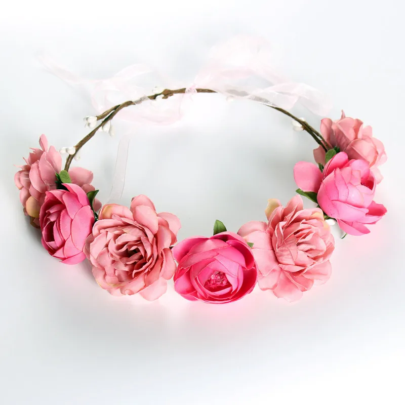 

Female Hair Headdress Girl Princess Head Hoop Children Flower Wreath Girls Wedding Decor Headband