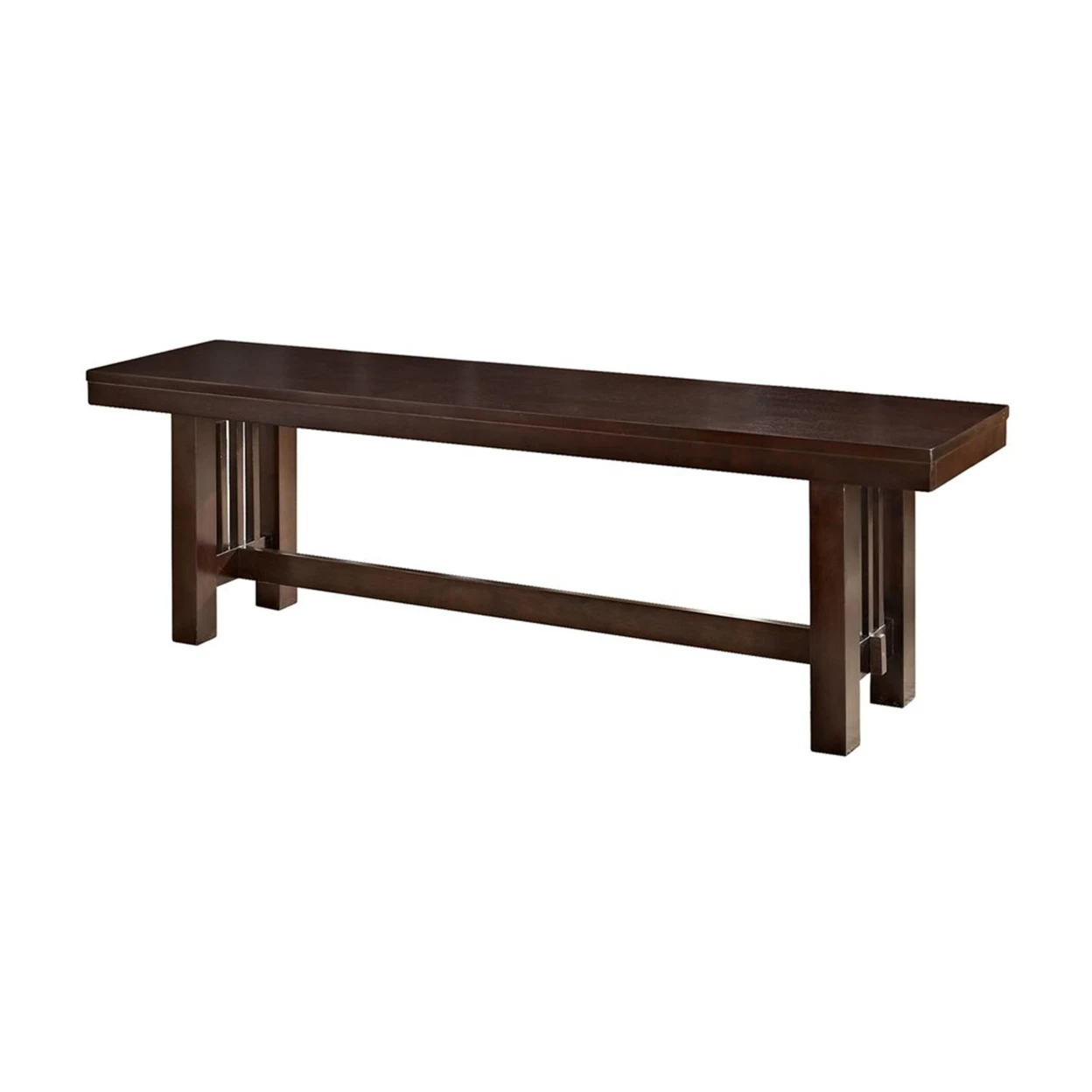 

WE Furniture 60" Cappuccino Wood Kichen Dining Bench