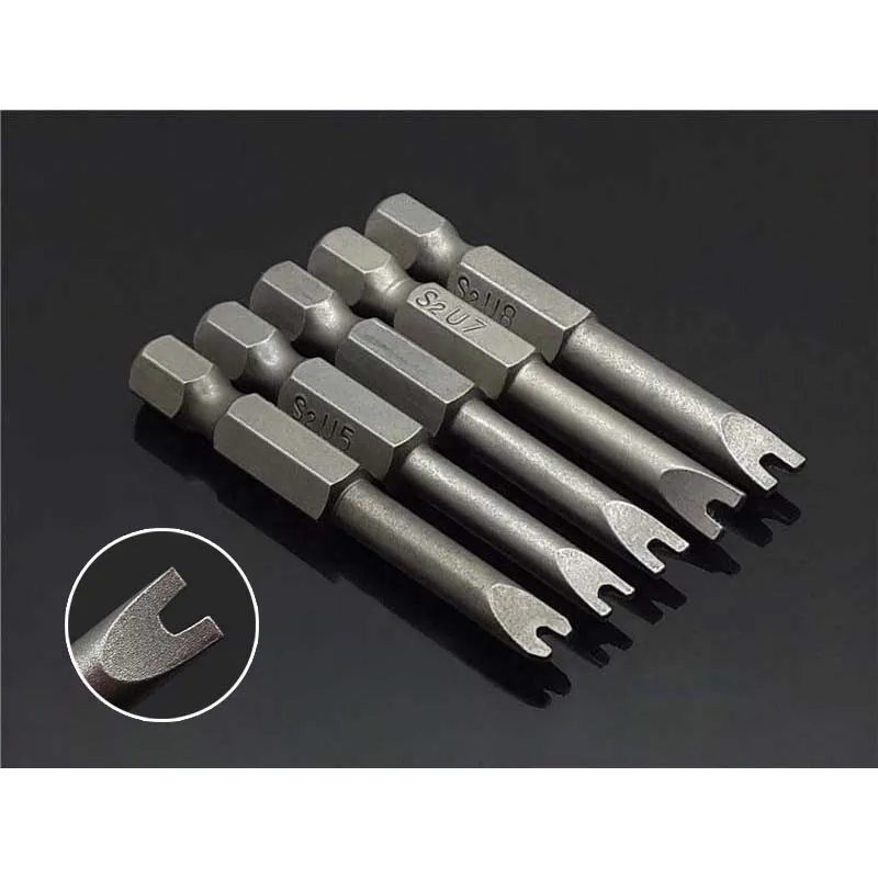 

5Pcs Set Security Bit Set Tamper Proof Screwdriver Drill Bit Screw Driver Bits Hex Shank Magnetic U Shaped 1/4" Driver Bits Hand