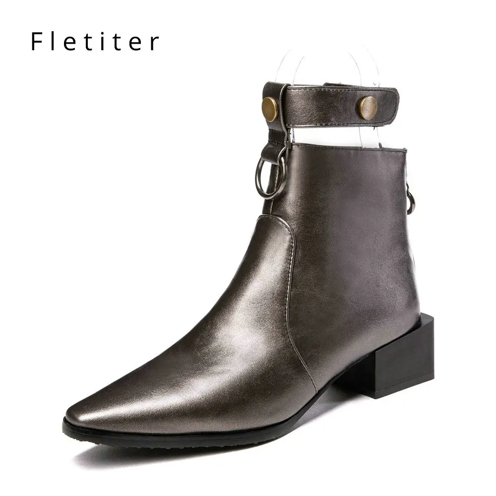 

High Quality Ankle Boot Suede Soft Leather Women Boots Back Zip Short Plush Spring Autumn Boots Plus Size Shoes Ladies Fletiter