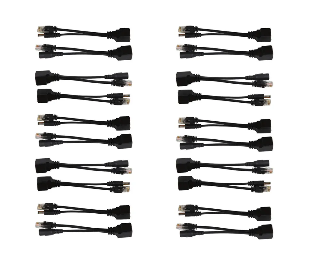 20pcs(10pair) POE Adapter cable Passive Power Over Ethernet PoE Injector + Splitter Kit screened switch POE цена 20pcs(10pair) POE Adapter cable Passive Power Over Ethernet PoE Injector + Splitter Kit screened switch POE цены онлайн