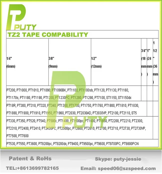 tz tape compatibel printers