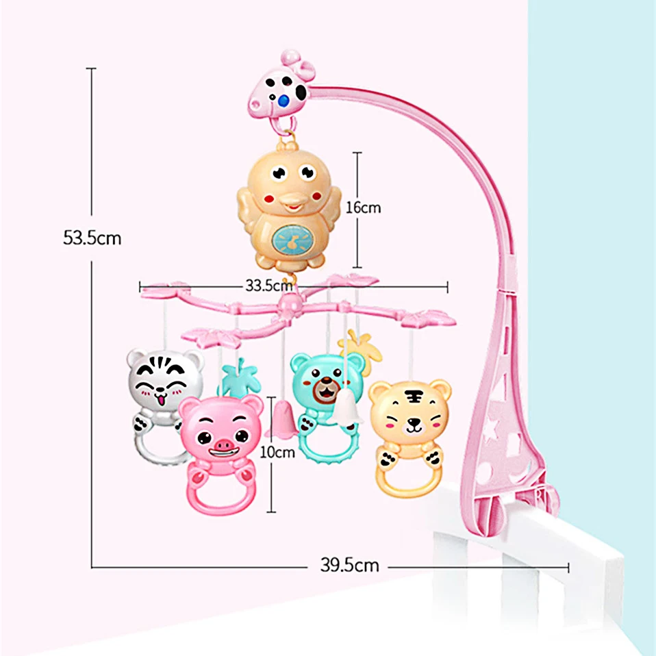 Baby Rattles Bracket Set toddler Sensory toy Crib Mobiles Holder Rotating Musical Box bed Bell Newborn Infant Baby Boy Toys