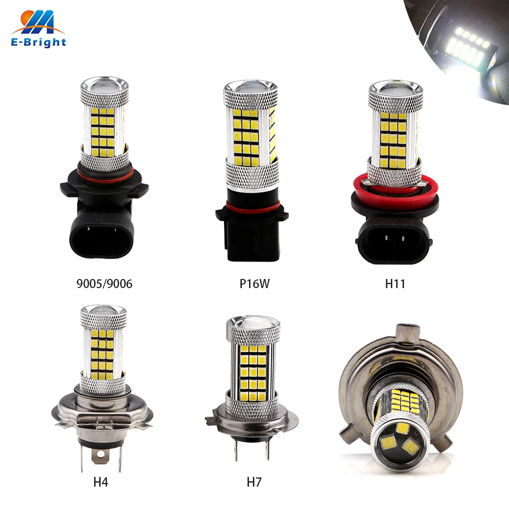2 шт. светодиодные лампы H11 H4 H7 1200LM 2835 63 SMD led 9005 9006 P13W автомобильный головной
