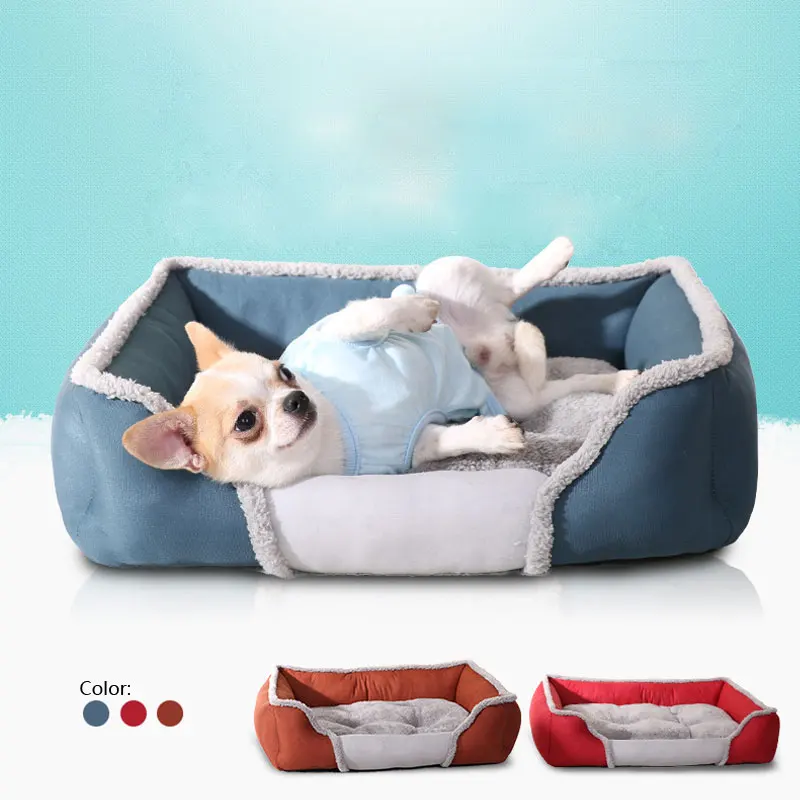 cheap Pet Sofa Dog Beds Waterproof Bottom Soft Fleece Warm Cat Bed House