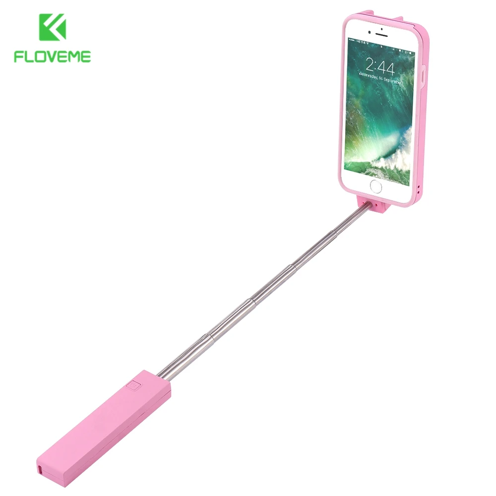 FLOVEME Bluetooth Selfie Stick Case For iPhone 6 6s Plus Foldable