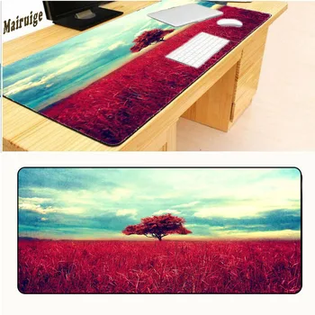 

Mairuige 900*400*3 Large Print Design PC Computer Mat Soft Blue Space Red Trees Mousemat Game Mouse Pad for Gift Pad Gamer