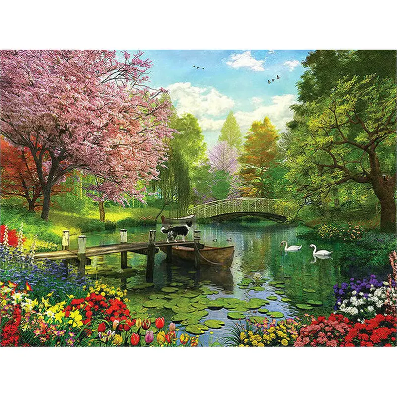 

DIY 5D Diamond Embroidery pattern diamond painting Cross Stitch Lake landscape square Full rhinestones Mosaic Picture Needlework