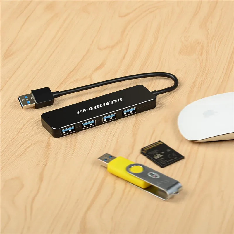 Freegene Новый USB HUB 3.0 Super Скорость 5 Гбит/с 4 Порты USB 3.0 хаб мини данных USB хаб с 6.3 дюймовый кабель для ПК компьютер для MacBook