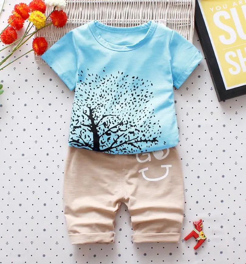 Новинка 2018 летний комплект одежды для маленьких мальчиков одежда детской детей