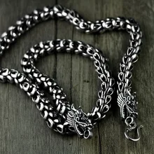 Ожерелье из стерлингового серебра 925 пробы, тайское серебро, Ретро стиль, оригинальное, ручная работа, модное ожерелье в виде могучего дракона