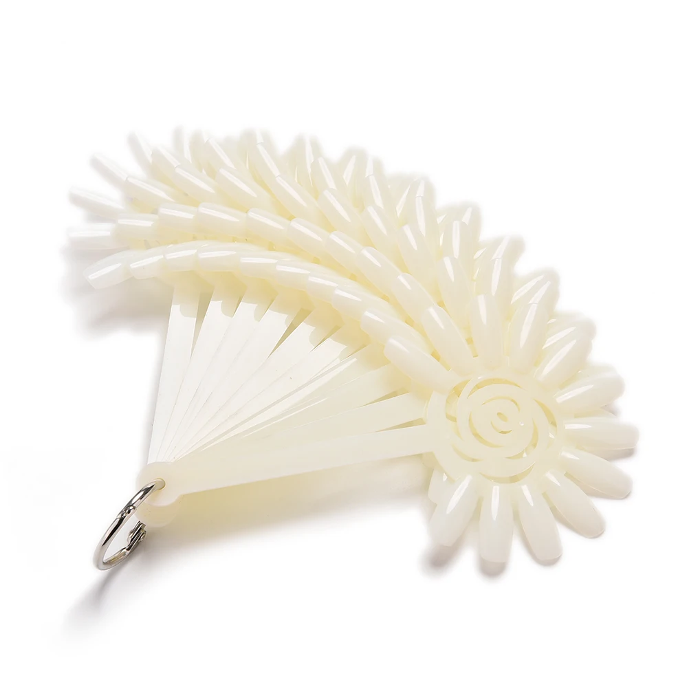 

120 Tips Plastic Wheel Nail Art Design Acrylic Polish Fan Board Display Practice Sticks Display Polish Makeup Tools Clear/White