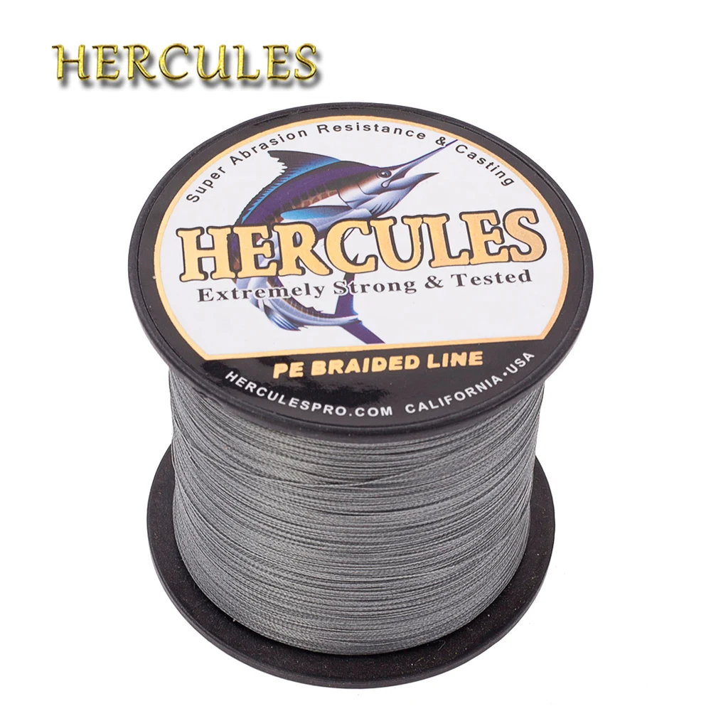 Hercules Fishing Line 6-100LB Carp Braid 4 Strands 100M to 2000M Multifilament Gray PE Wire Russia Tools Accessories | Спорт и
