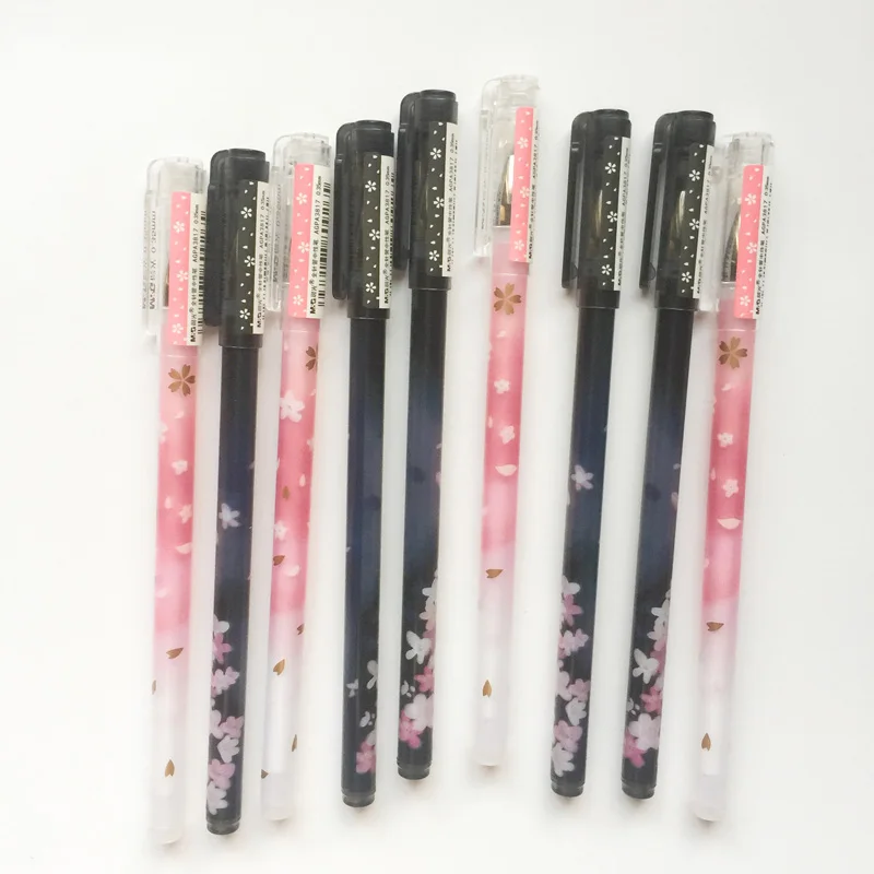

P52 3X Fresh Elegant Sakura Flower Gel Pen Writing Signing Pen Stationery School Office Supply Black Ink 0.35mm