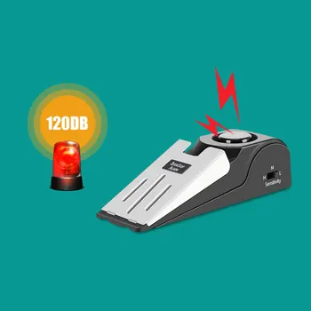 

120dB Anti-theft Burglar Stop System Security Home Wedge Shaped Door Stop Stopper Alarm Block Blocking System
