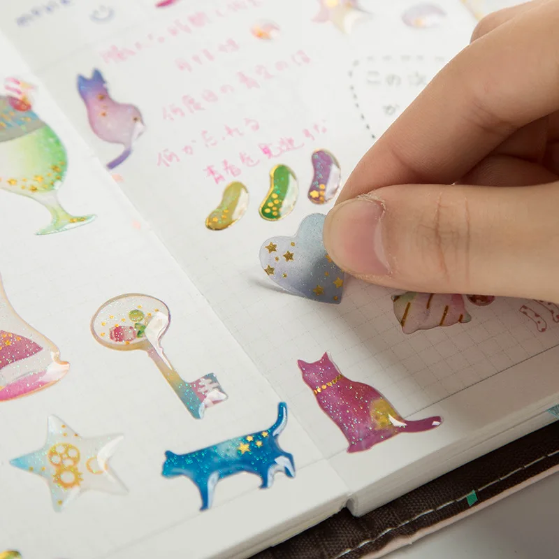Милый 3D с рисунками котят и сердец Скрапбукинг Стикеры s пуля журнал Kawaii ручной