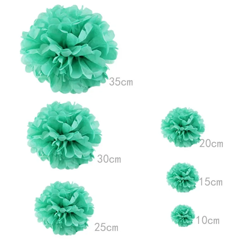 5PCS 13CM 20CM 25CM Tissue Paper Pom Poms Flower Balls Wedding Party Shower Deco 