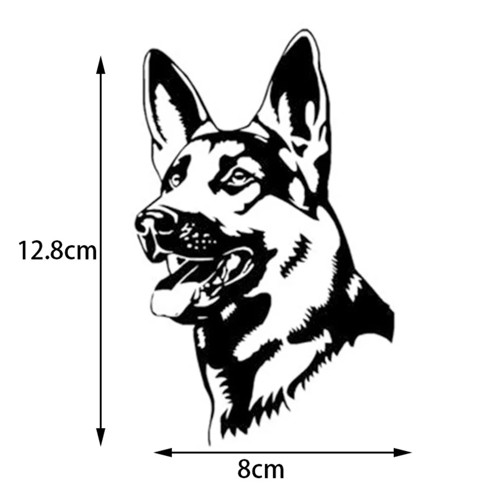 812.8CM GERMAN SHEPHERD DOG Animal Car Stickers Fashion Classic Personality Decals BlackSilverlaser (1)
