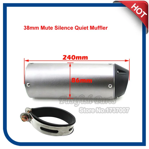 38mmMuteSilenceQuietExhaustMufflerFor125cc140cc150cc160ccATV