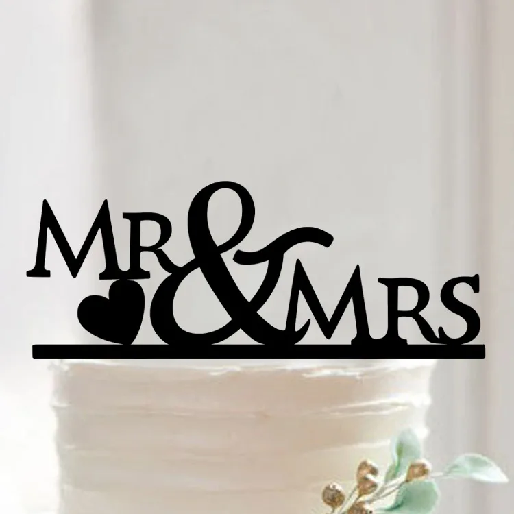 Mr and Mrs Bride and Groom and Daughter Wedding Acrylic Cake topper .583 