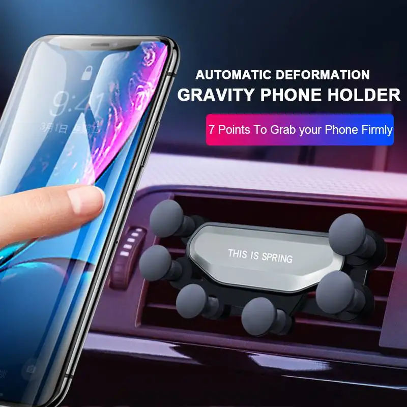 

For 4.0-6.5 Inch Smart Phone IPHONE XS Max Samsung Upgrade Air Cushion Gravity Linkage Automatic Lock Air Vent Car Phone Holder