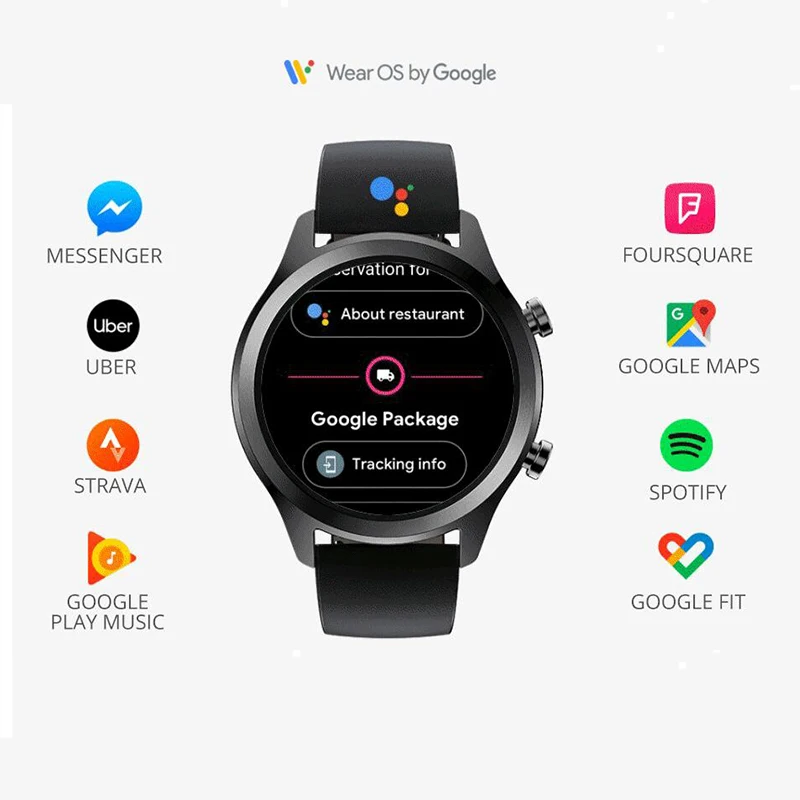 Ticwatch C2 Smartwatch Android Wear OS Встроенный gps монитор сердечного ритма фитнес-трекер Google Pay 400 мАч 1-1,5 дней 1,3 ''AMOLED