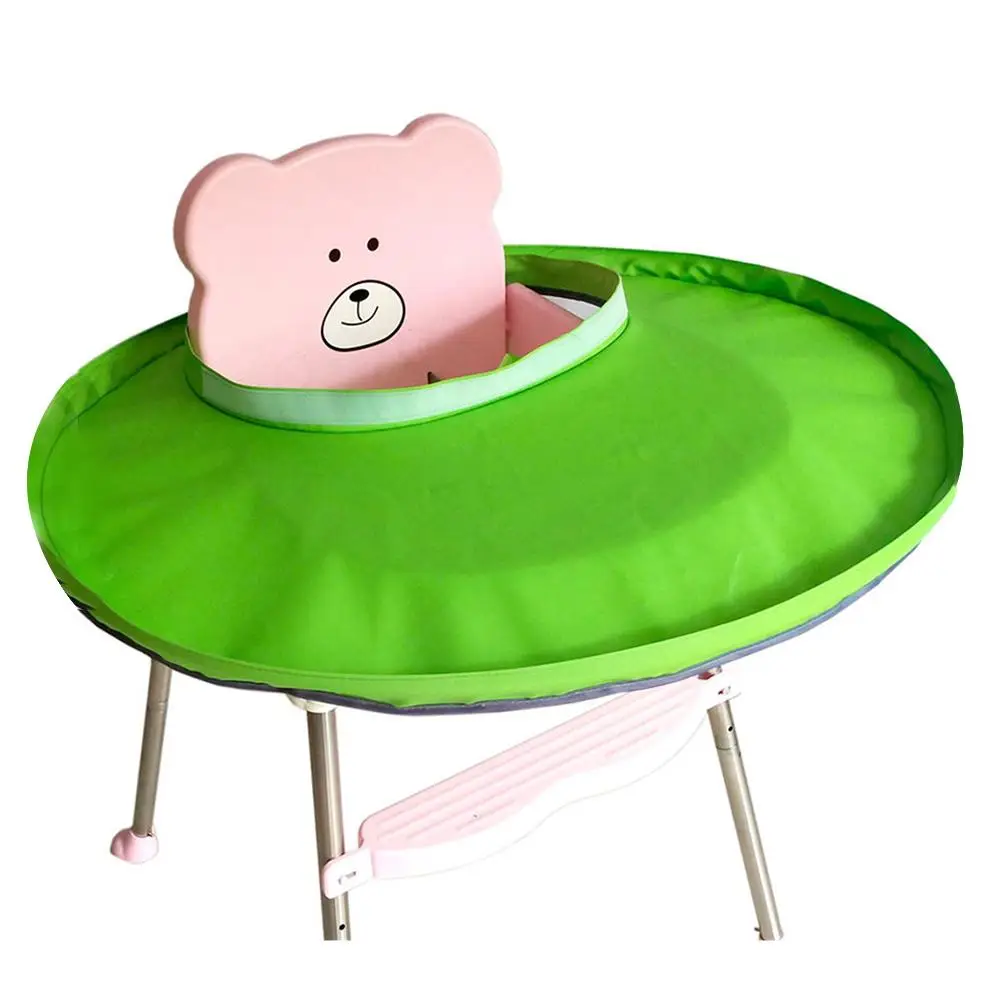 Детский обеденный стул, слюнявчик, сплошной цвет, салфетка, экологически чистая ткань, детский обеденный поднос, анти-одежда, пятна, детский нагрудник - Цвет: Green