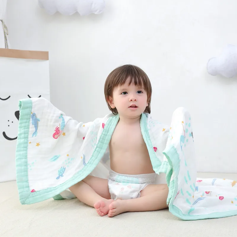 

muslin four layer Bamboo+cotton Baby muslin blankets Swaddles Newborn Blankets Gauze infant wrap sleepsack swaddleme bath towel